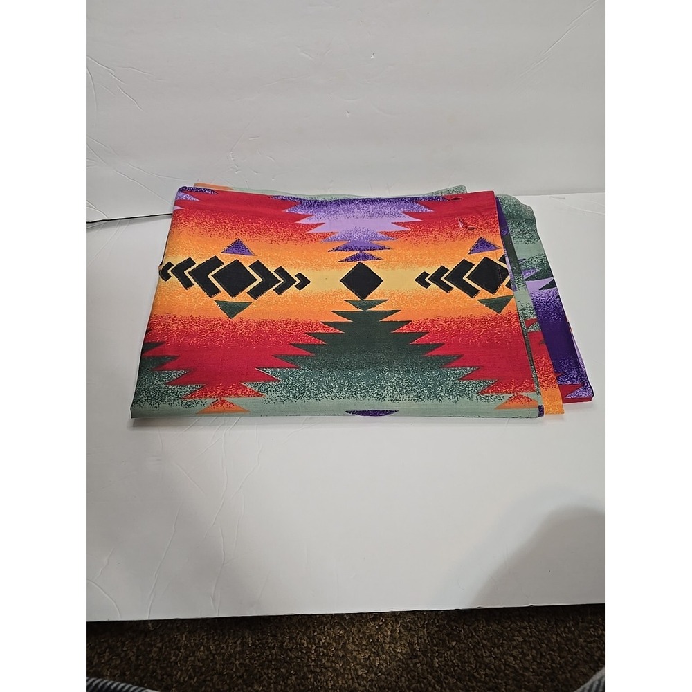 Vintage|Ralph Lauren CANYON BRIGHT TWIN FLAT SHEET Southwest Navajo READ